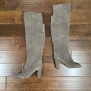 Halogen grey suede over the knee boots